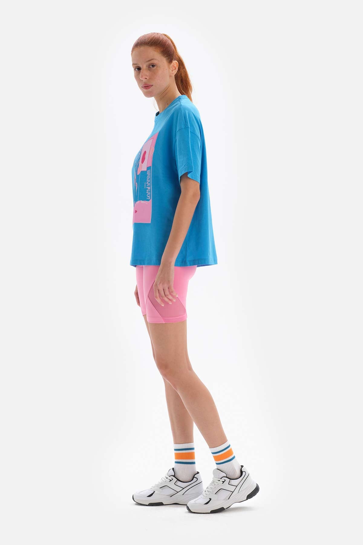 Mavi Dagi Active Baskılı Pamuklu T-Shirt