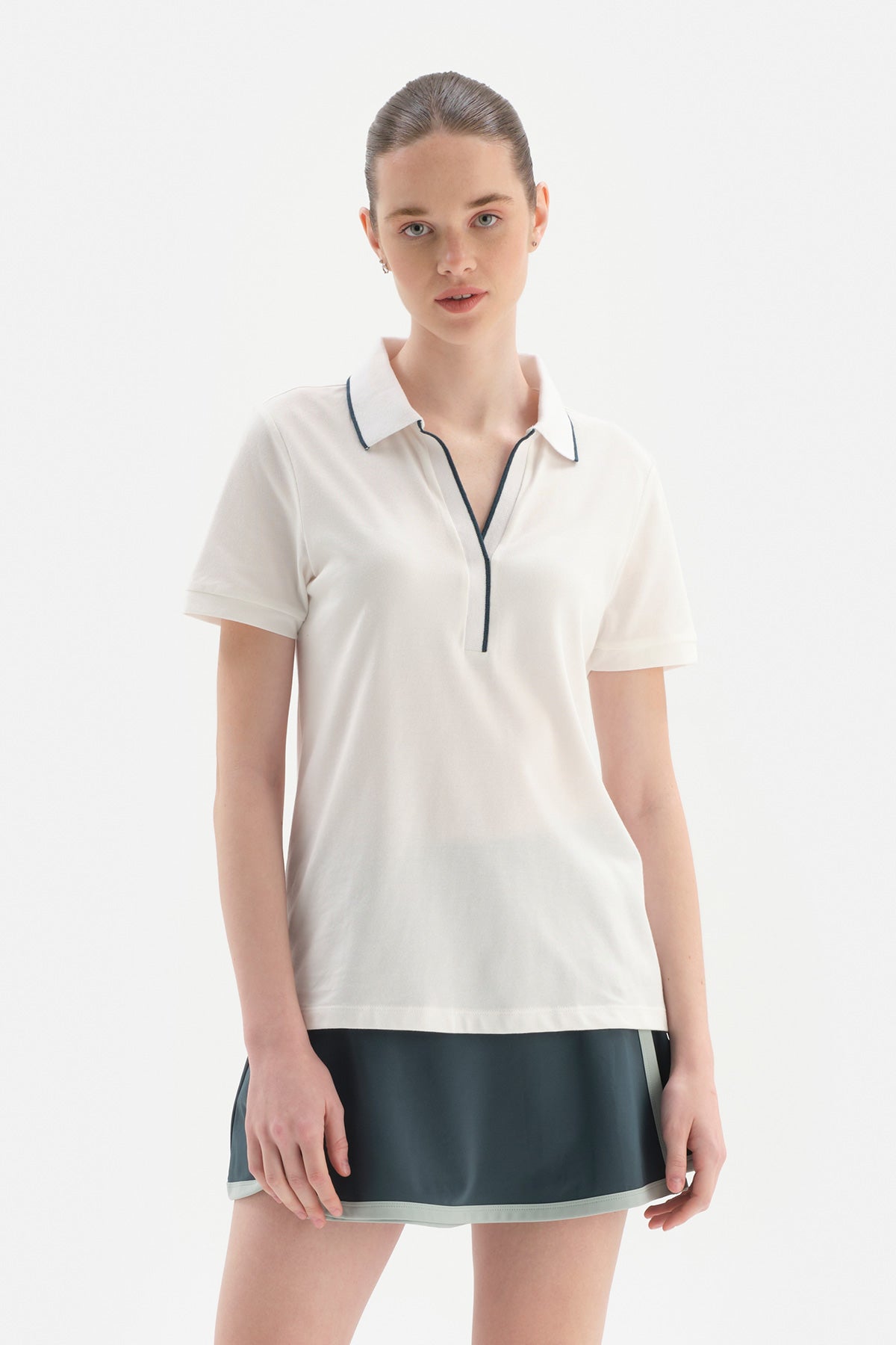 Beyaz Dagi Active Polo Yaka Pamuklu T-Shirt