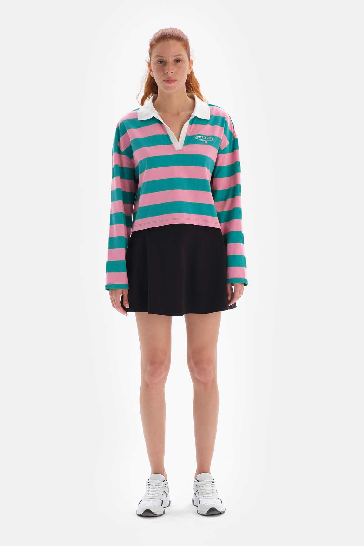 Pembe Dagi Active Çizgili Sweatshirt