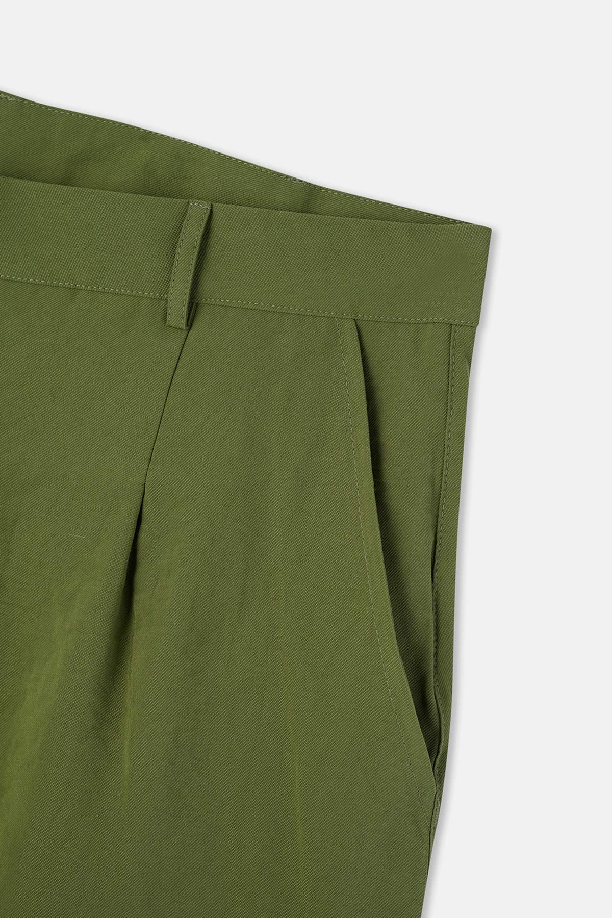 KHAKI HIGH WAIST WOVEN SHORTS