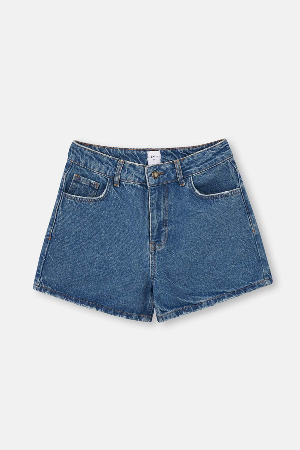 LIGHT BLUE HIGH WAIST MOM DENIM SHORTS