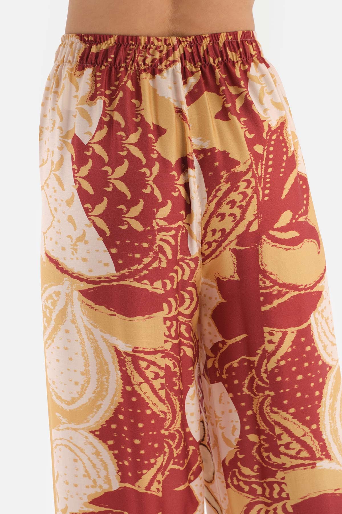 BEIGE PRINTED TROUSERS