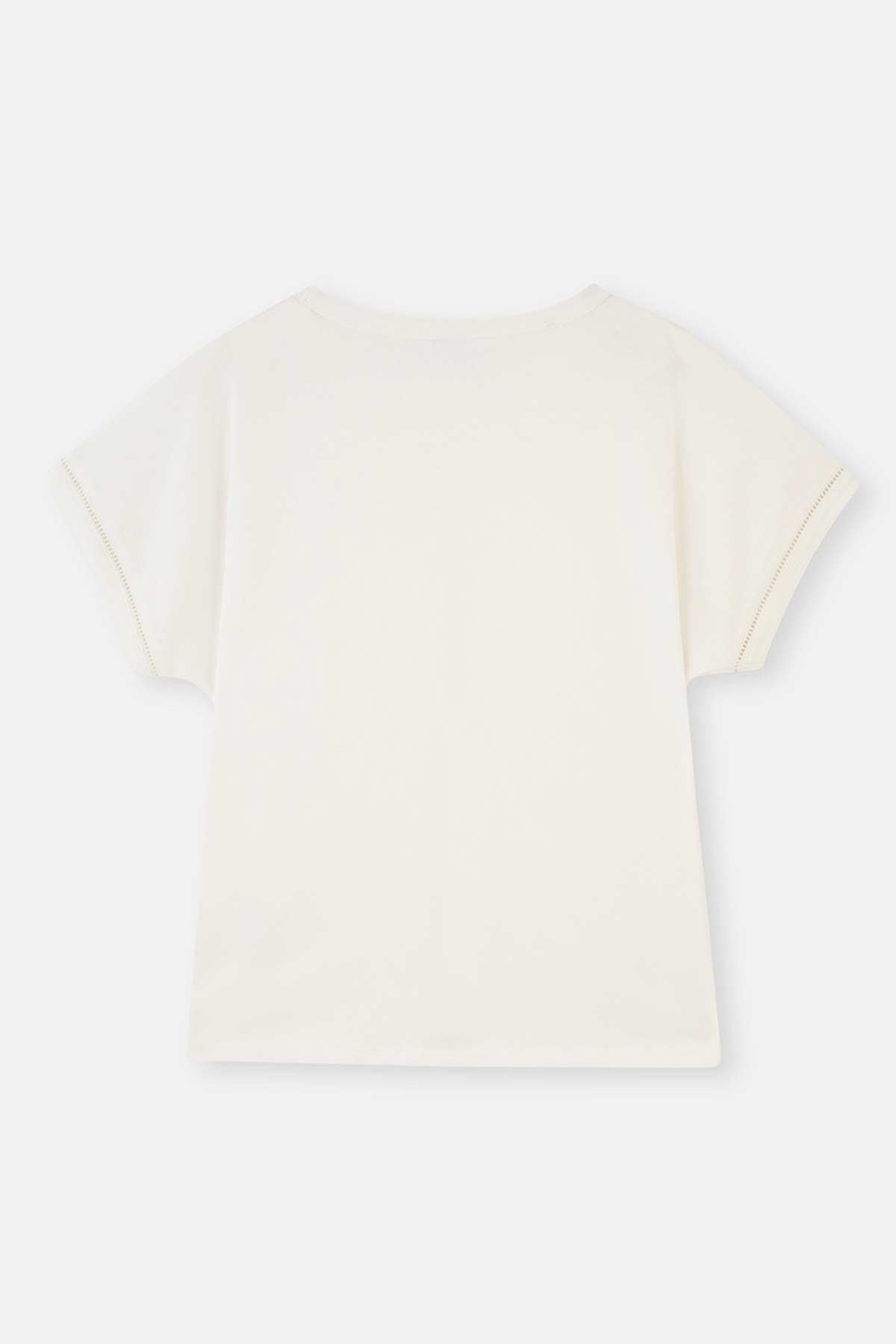 WHITE BLINING DETAILED BOAT COLLAR KNITTED PAJAMAS