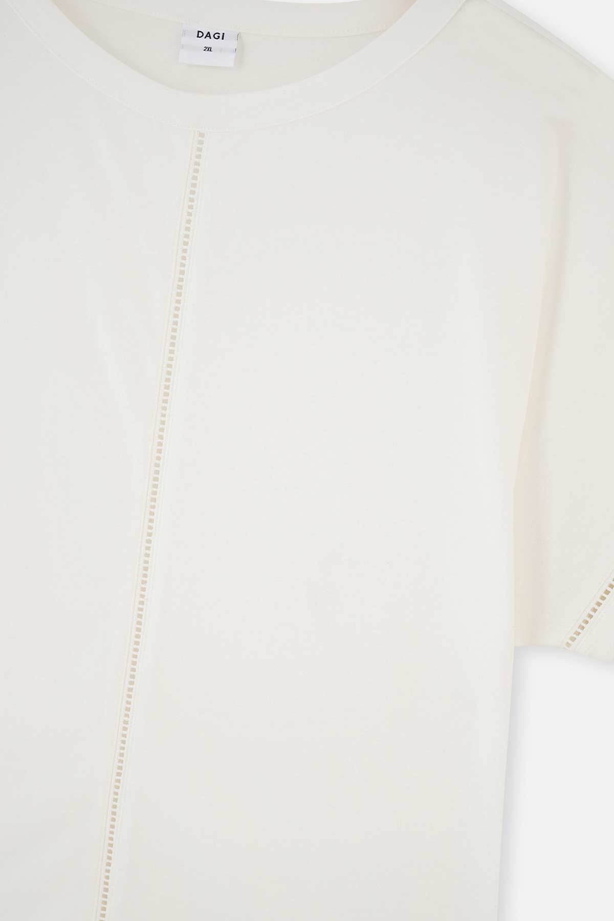 WHITE BLINING DETAILED BOAT COLLAR KNITTED PAJAMAS