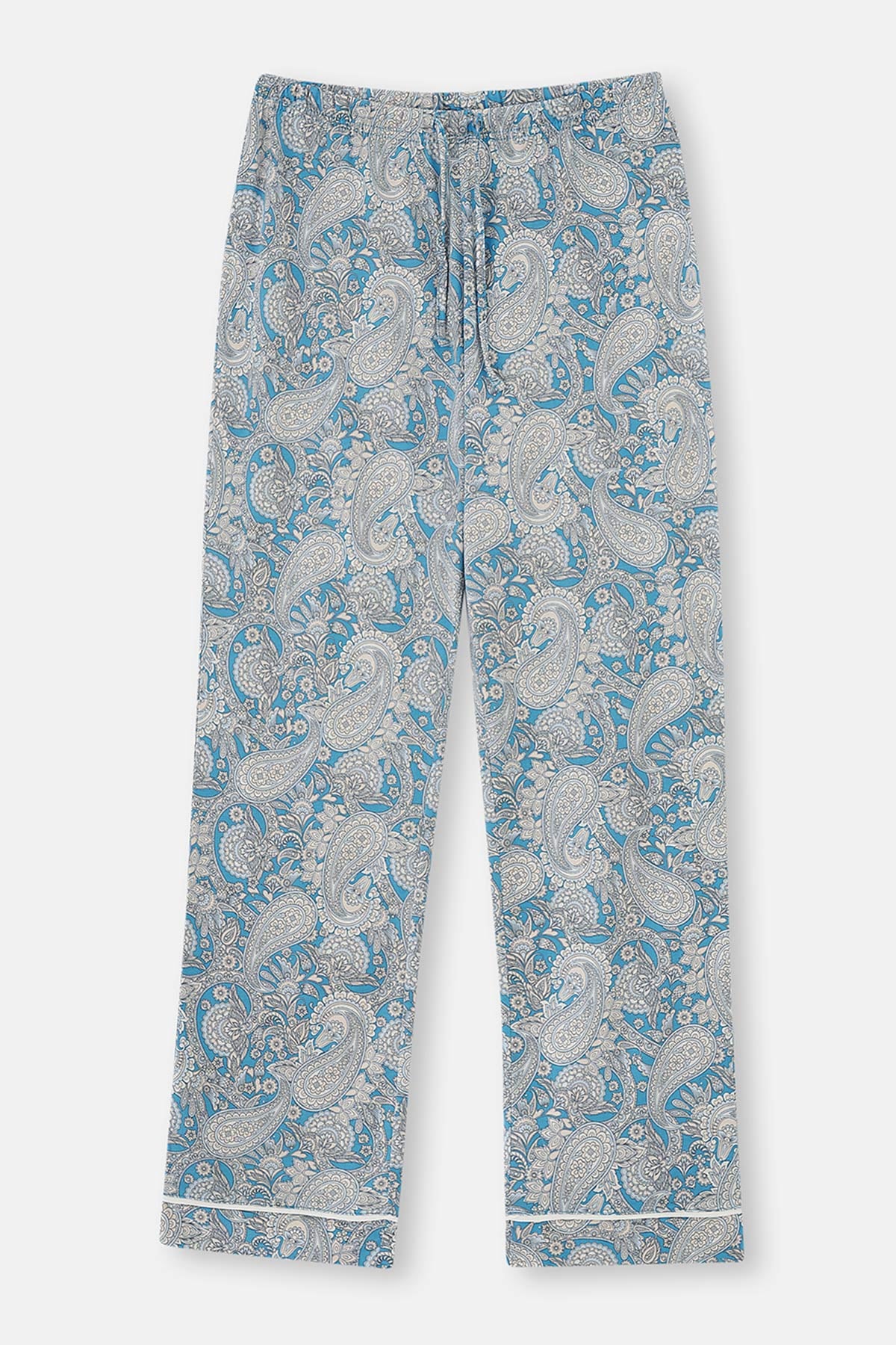 LIGHT BLUE SHIRT COLLAR SHAWL PATTERN KNITTED PAJAMAS