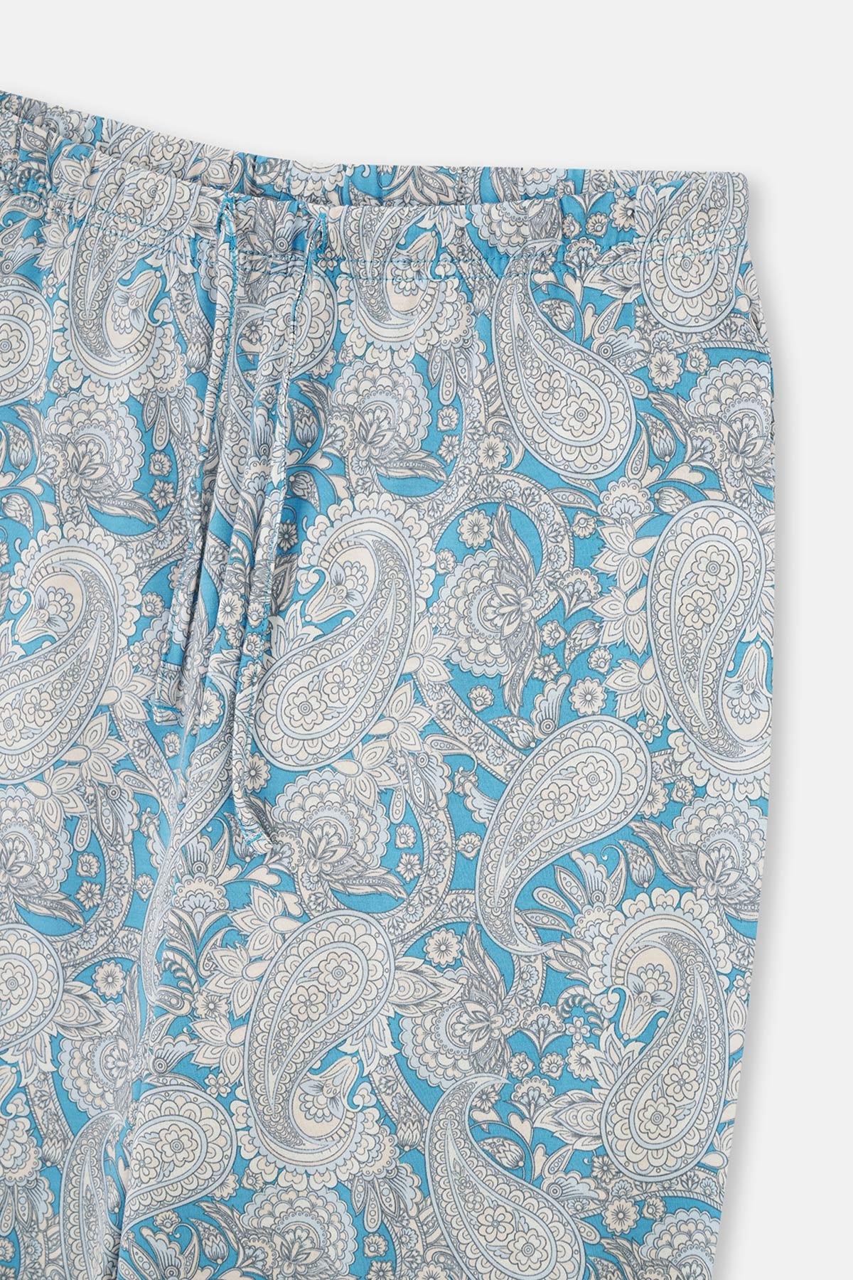 LIGHT BLUE SHIRT COLLAR SHAWL PATTERN KNITTED PAJAMAS