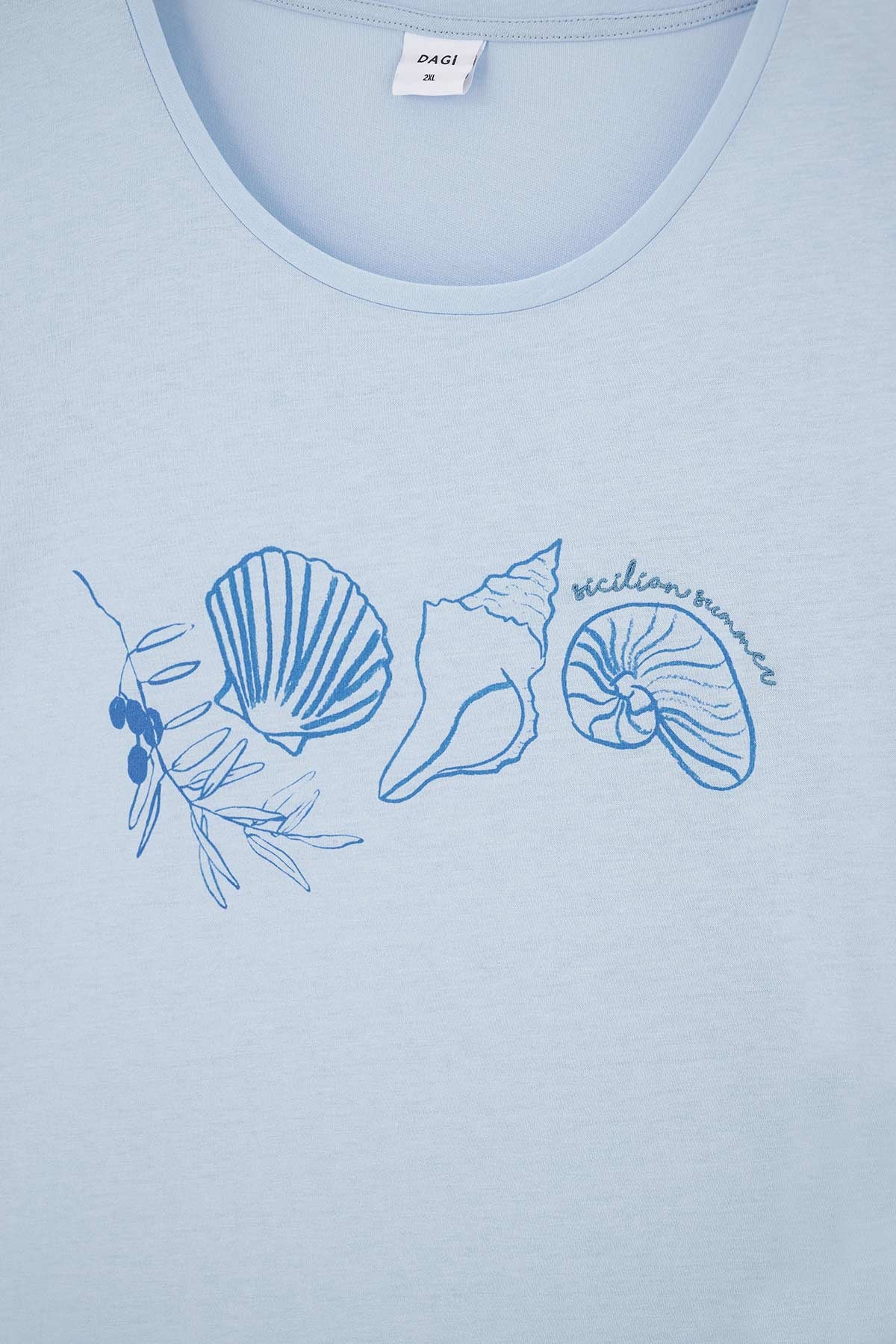 LIGHT BLUE PRINTED KNITTED NIGHTSHIRT