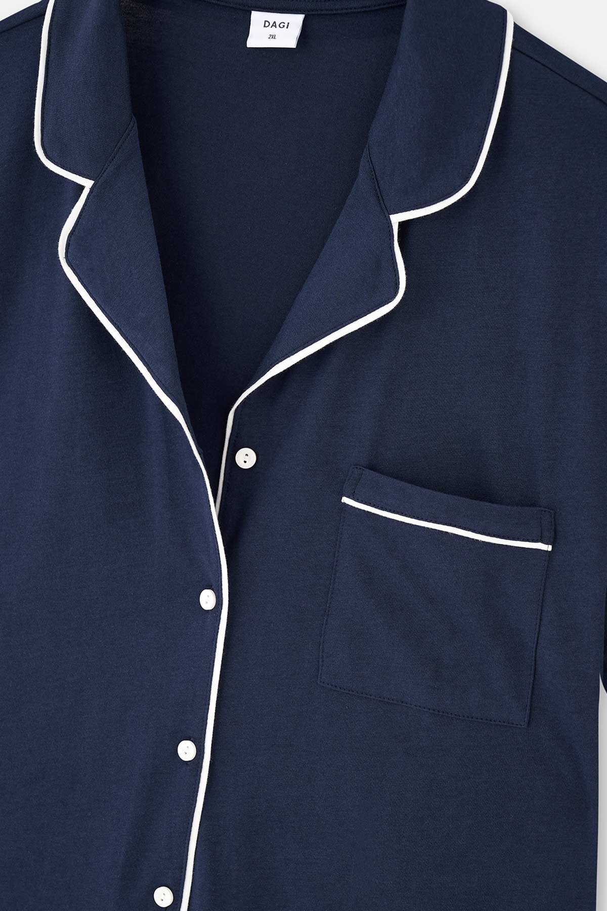 NAVY KNITTED NIGHTSHIRT WITH BUTTON