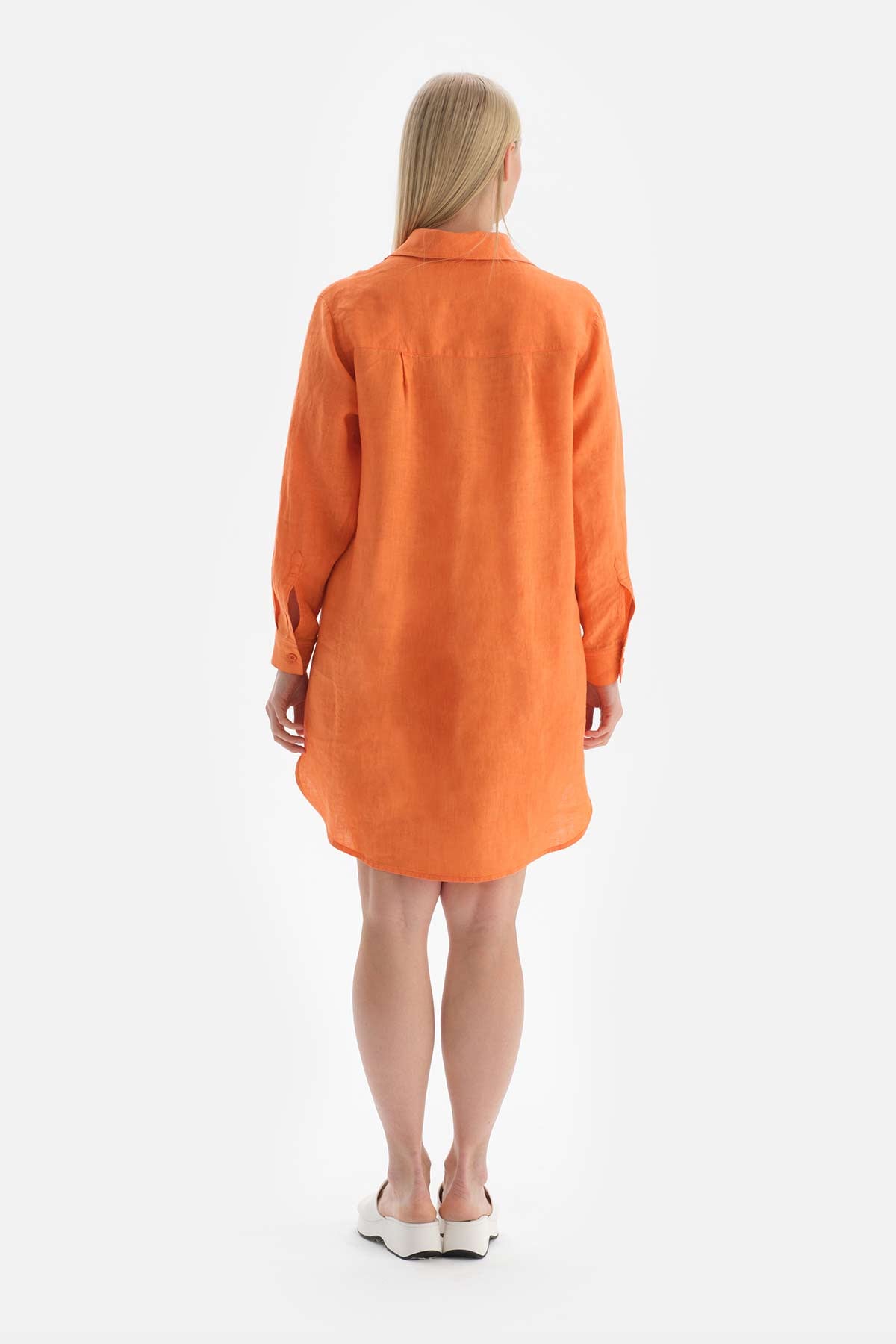 Turuncu Keten Gömlek