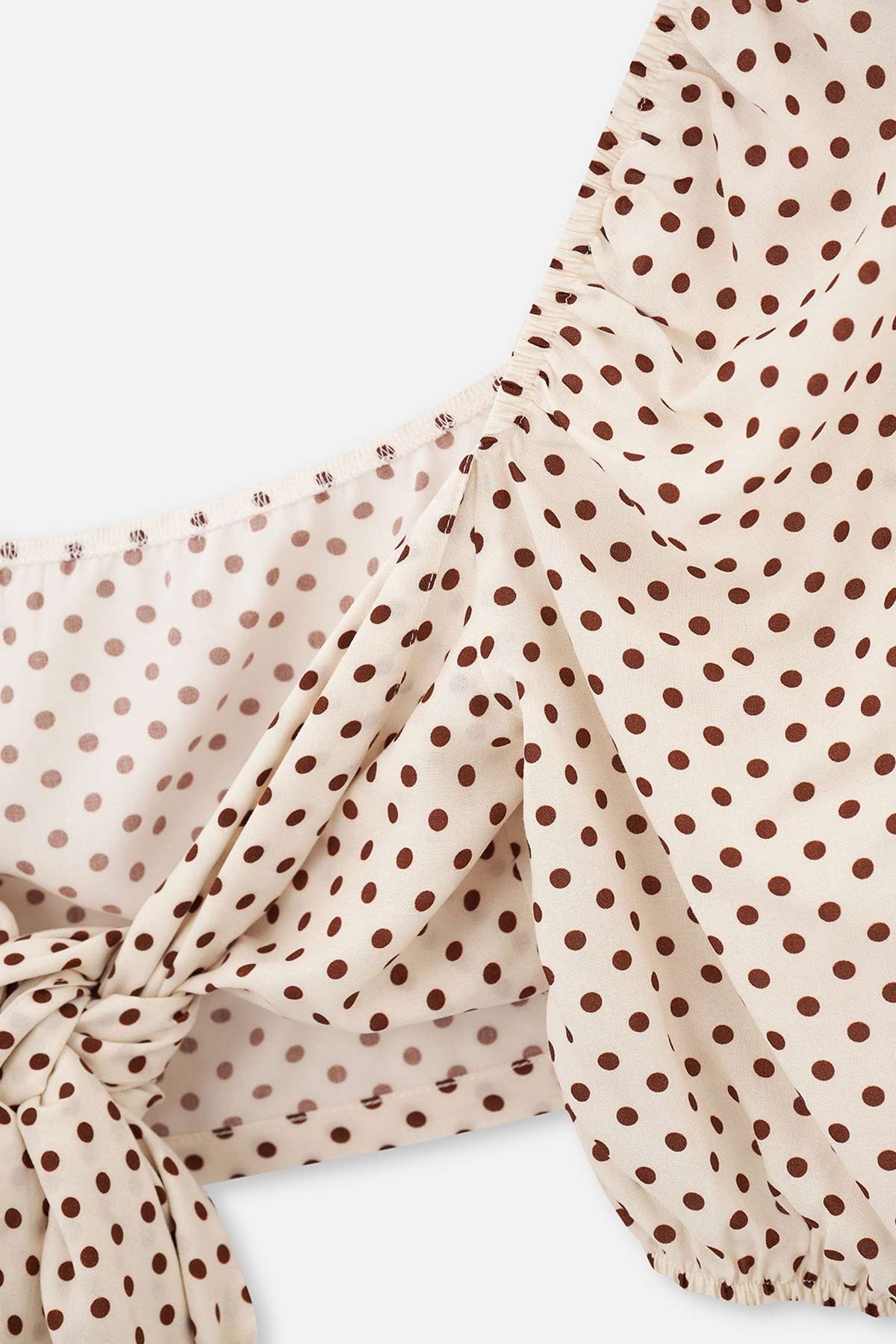 Ekru-Kahve Bağlamalı Üst