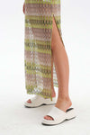 GREEN - ECRU DRESS