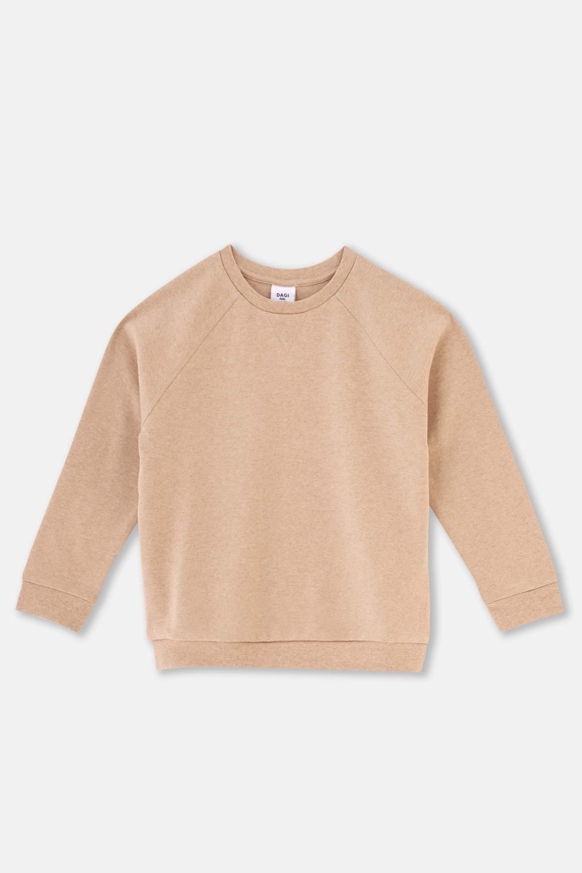 Brown Melange RIB DETAILED BIS COLLAR SWEATSHIRT
