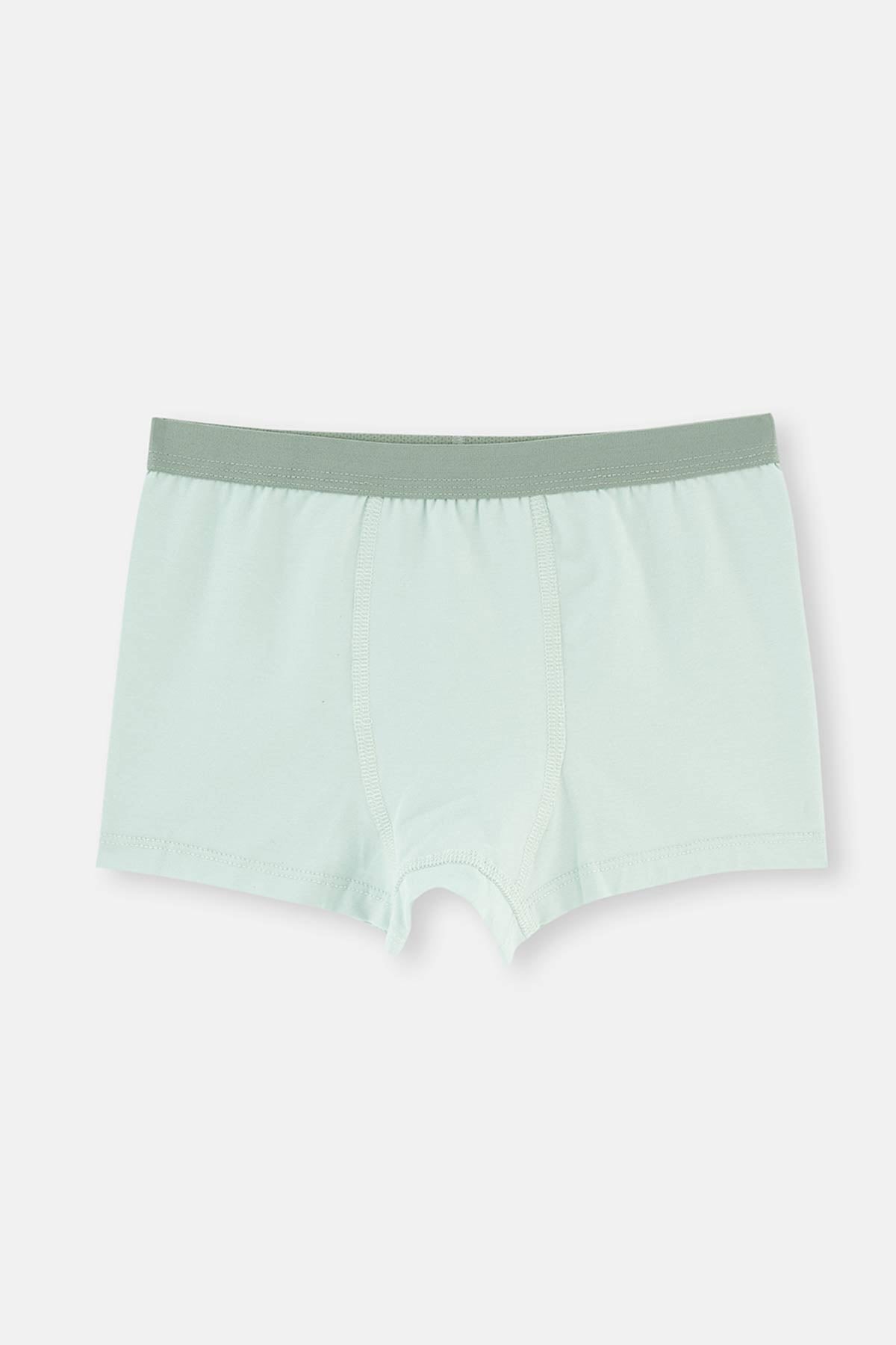 Yeşil 2'Li Erkek Çocuk Pamuklu Boxer