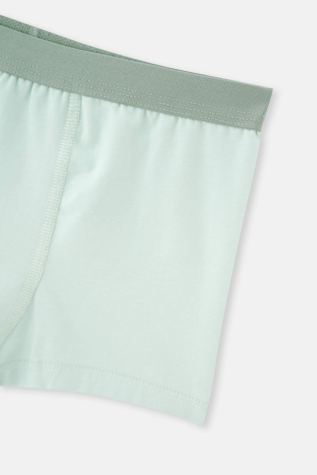 Yeşil 2'Li Erkek Çocuk Pamuklu Boxer