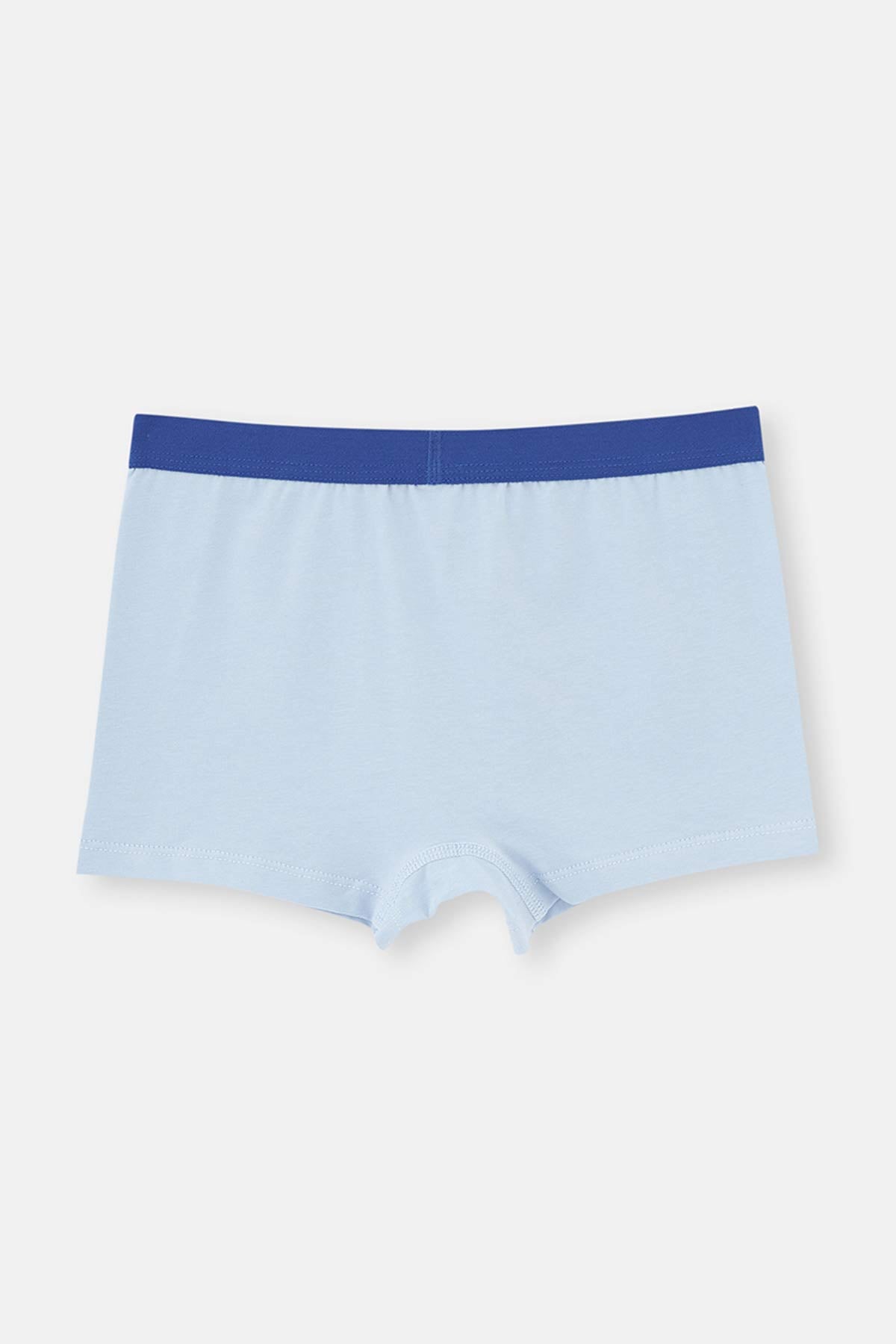 Mavi 2'Li Erkek Çocuk Pamuklu Boxer
