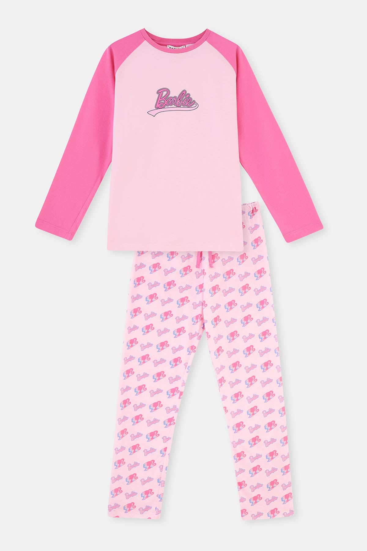 Pink BARBIE LICENSE PRINTED LONG SLEEVE KNITTED PAJAMAS SUIT