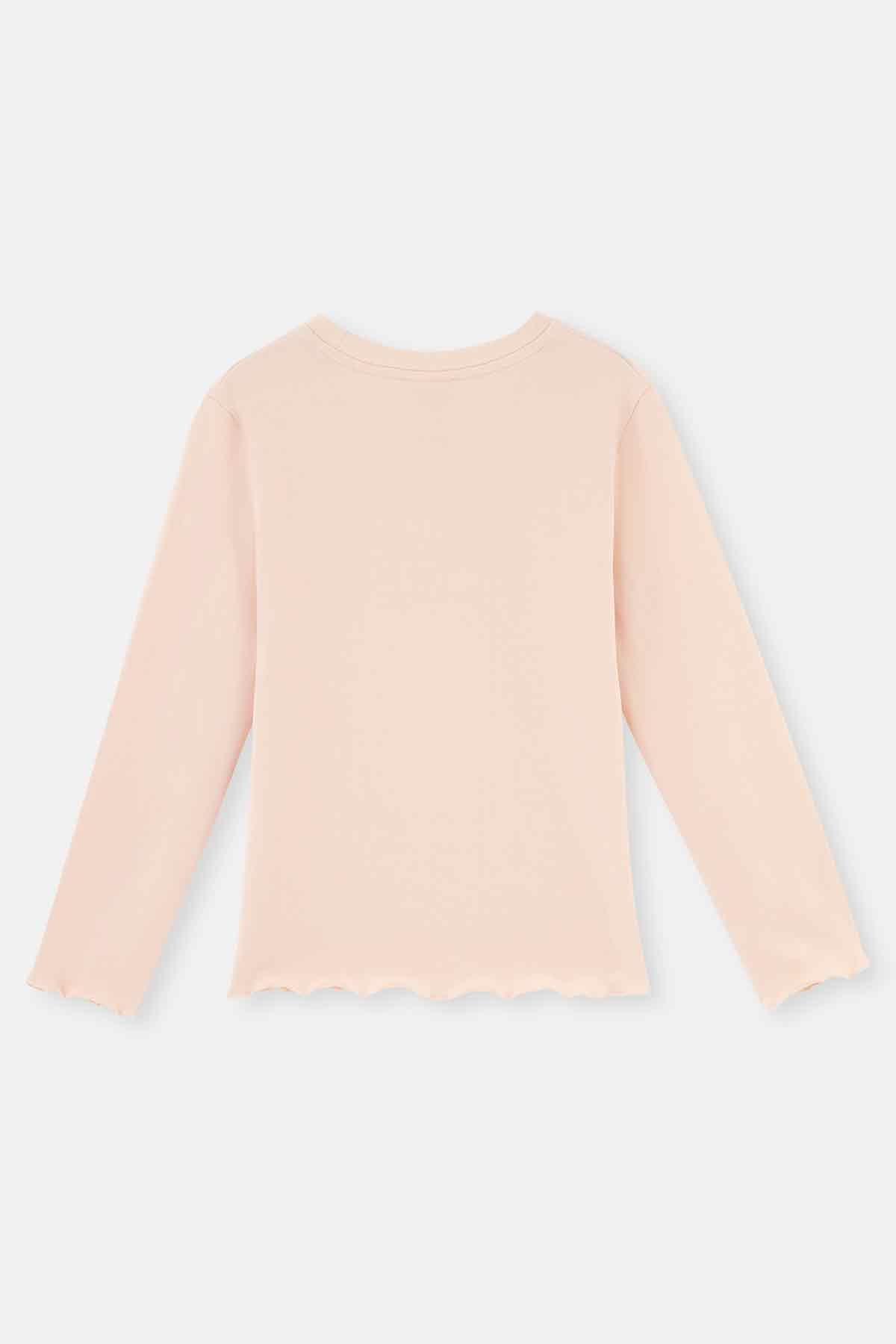 Powder FLOWER PRINT DETAILED LONG SLEEVE CREW-NECK PAJAMAS SUIT