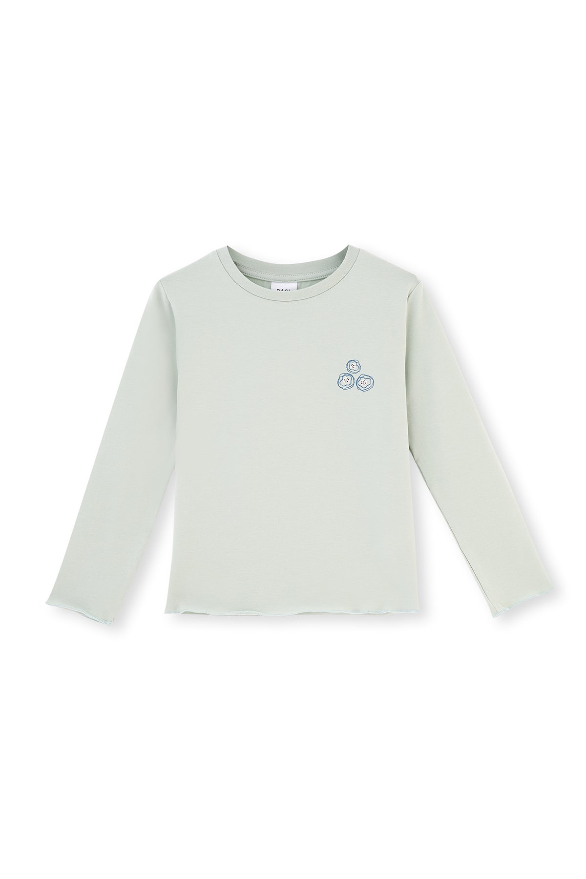 Green FLOWER PRINT DETAILED LONG SLEEVE CREW-NECK PAJAMAS SUIT