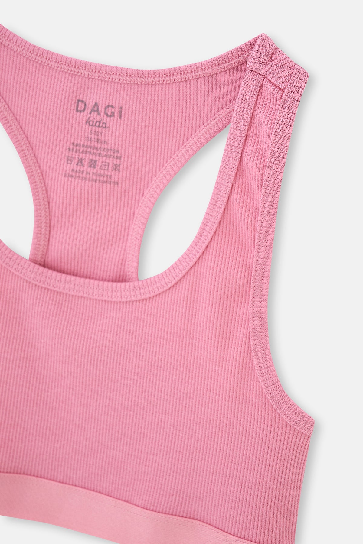 Ecru-Powder 2-PACK GIRL COTTON RIB BUSTIER