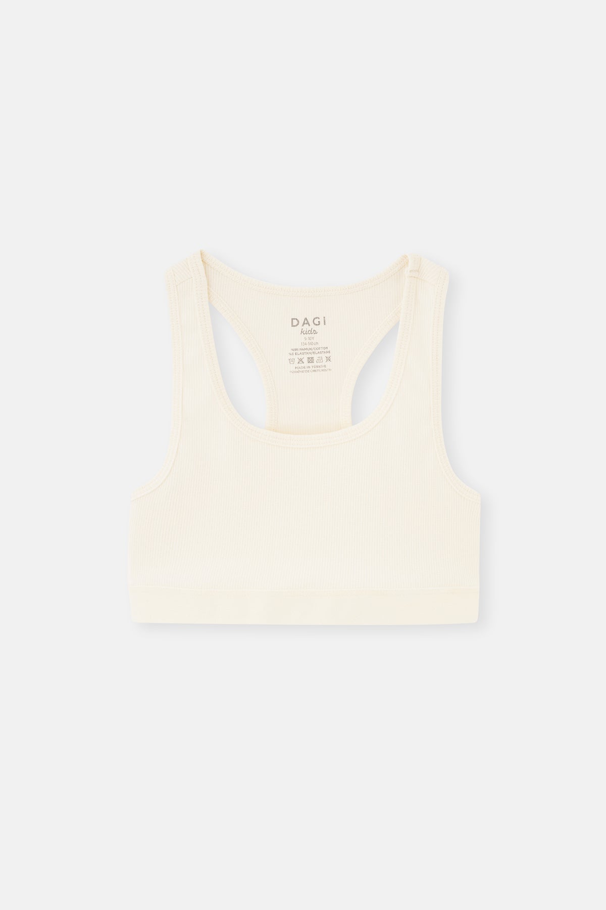 Ecru-Powder 2-PACK GIRL COTTON RIB BUSTIER