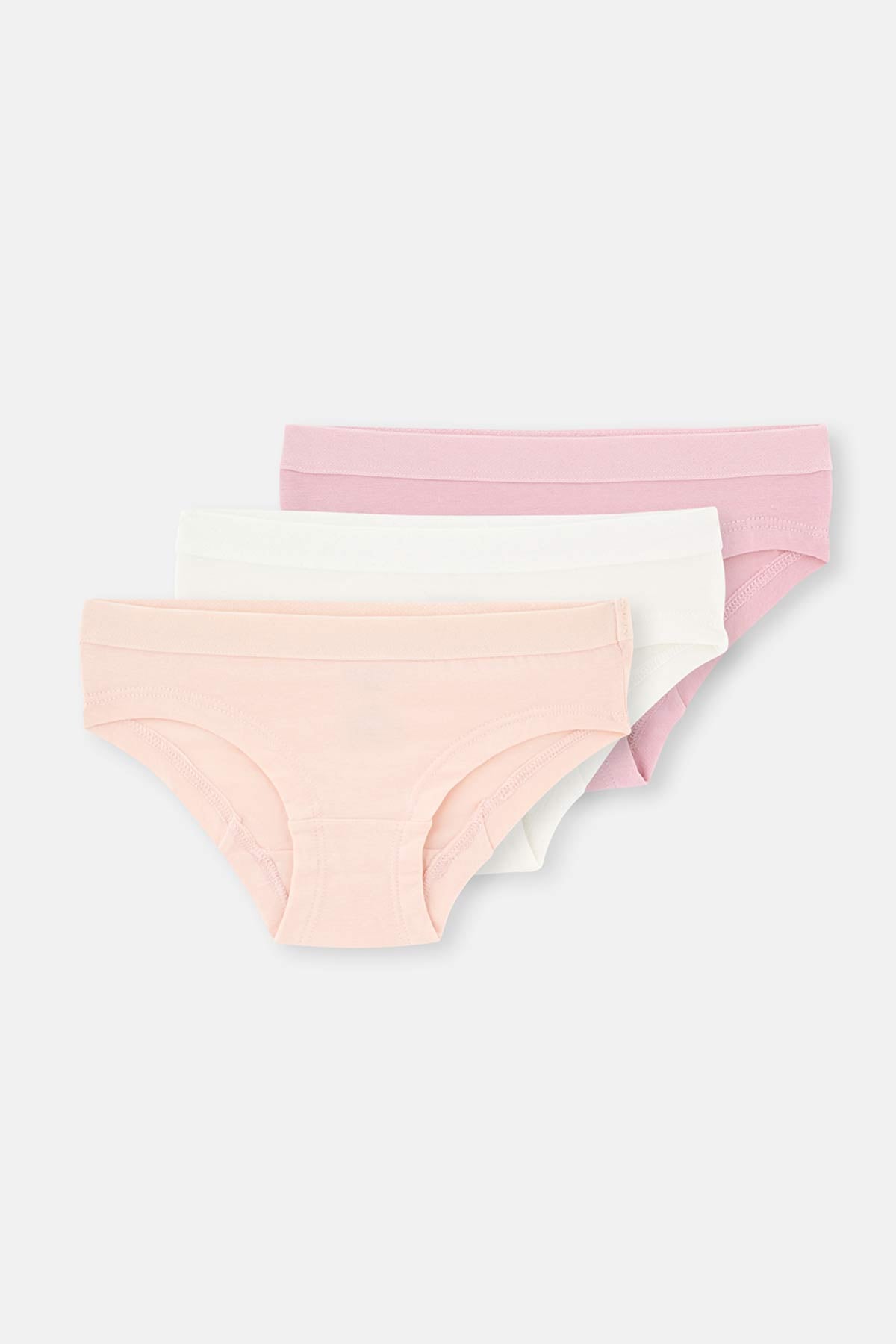 Multicolor 3'Lü Kız Çocuk Pamuklu Hıpster
