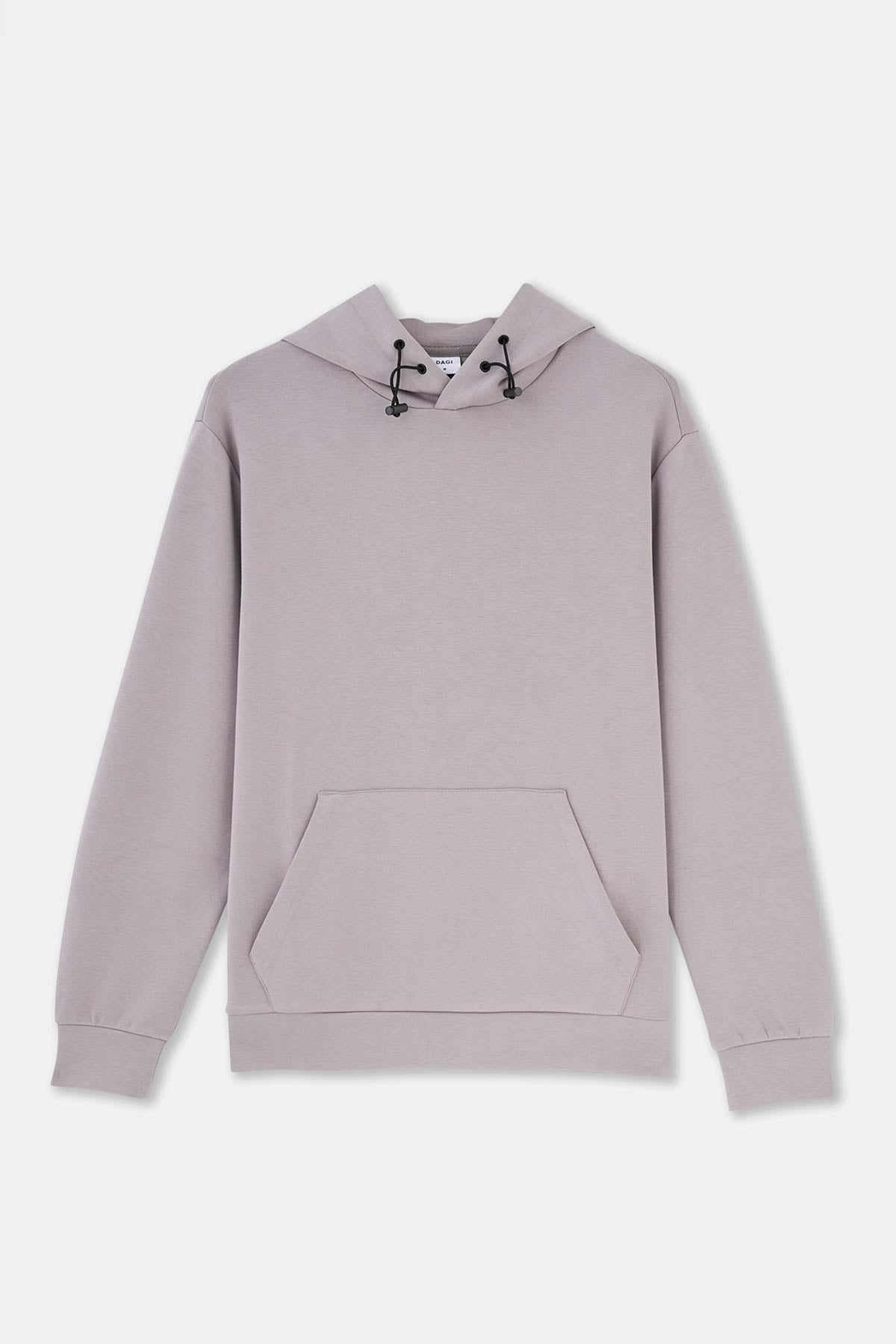 Grey HOODED LONG SLEEVE SWEATSHIRT