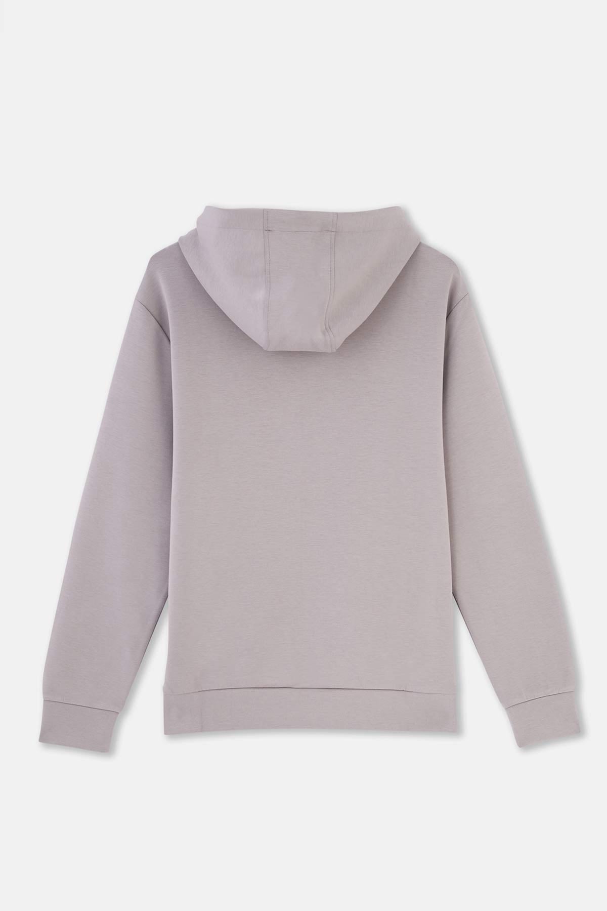 Grey HOODED LONG SLEEVE SWEATSHIRT