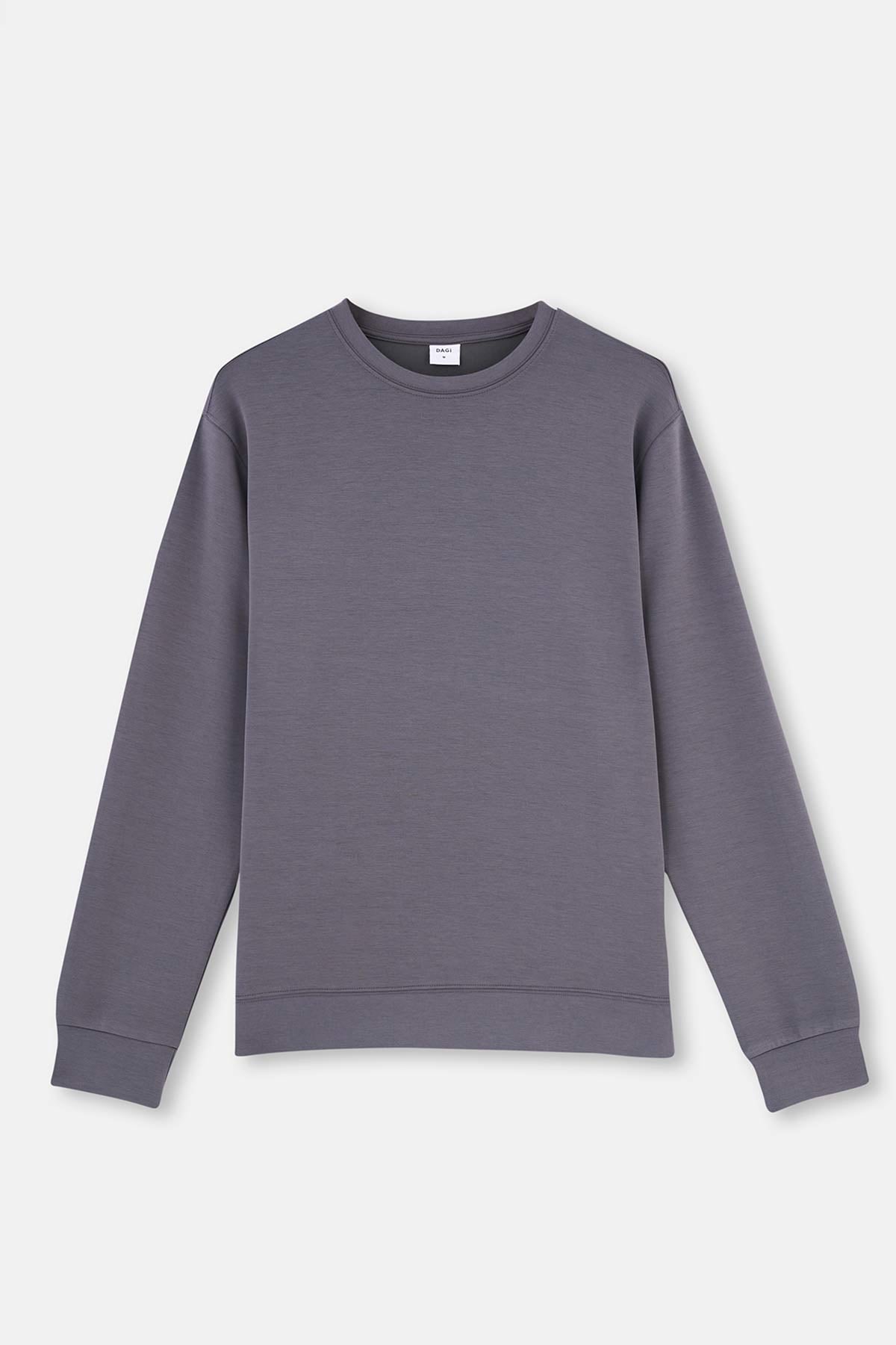 Füme Bisiklet Yaka Uzun Kollu Sweatshırt