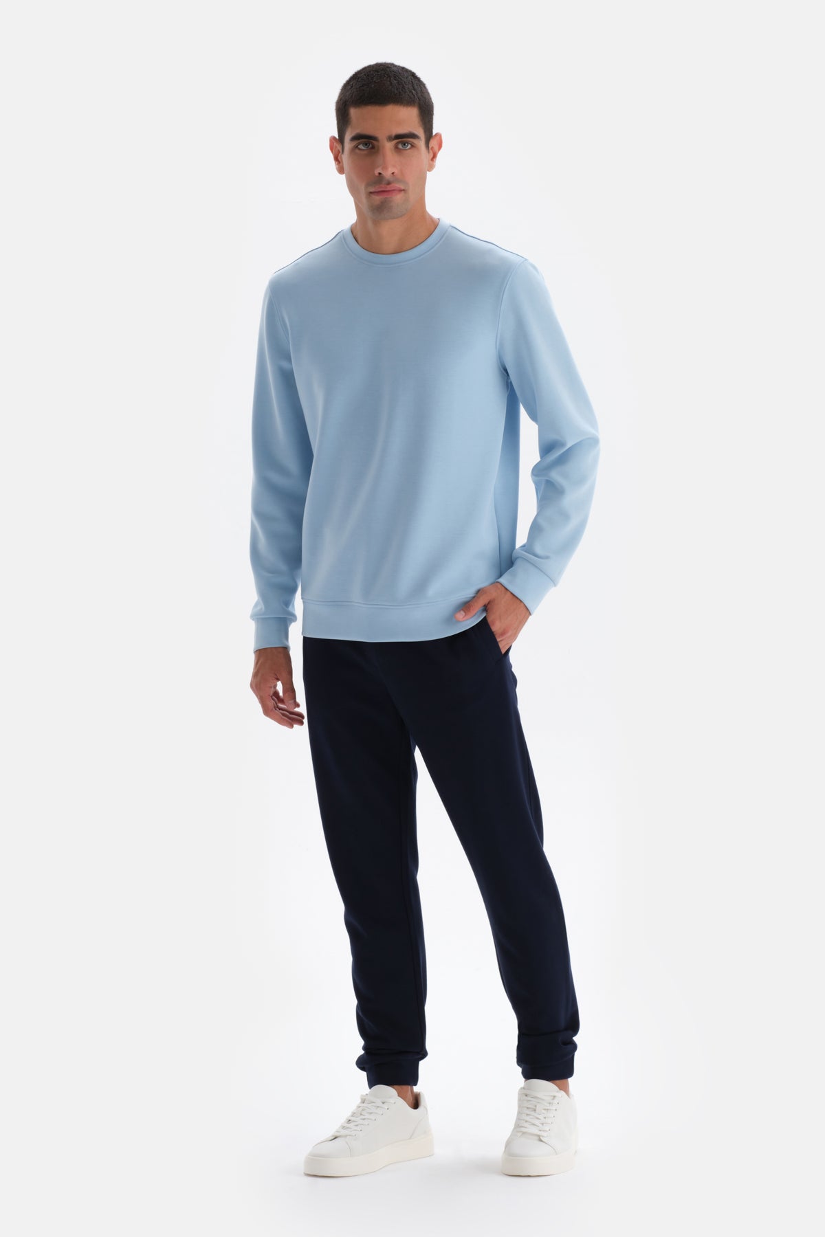 Mavi Bisiklet Yaka Uzun Kollu Sweatshırt