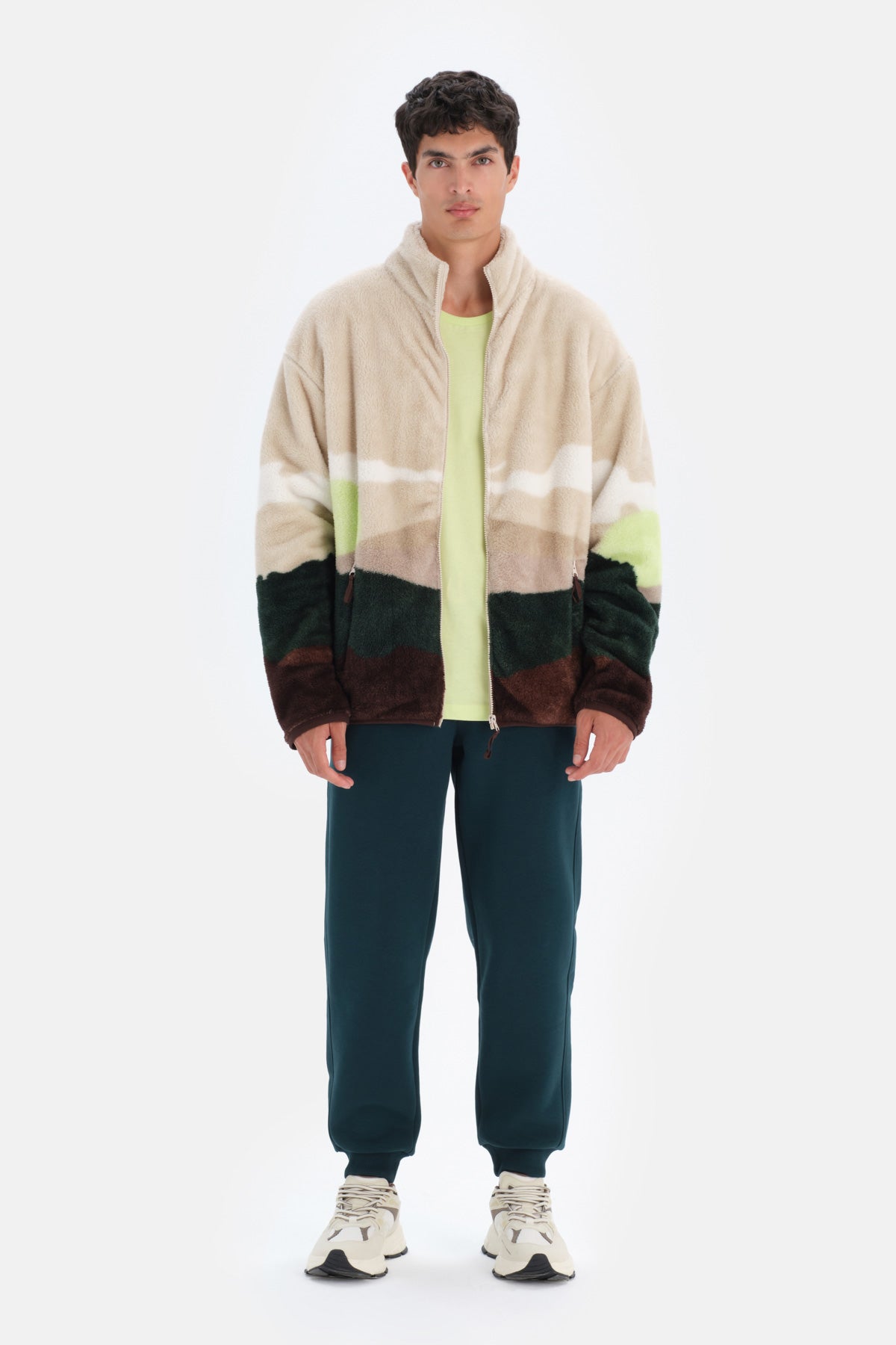 Multicolor Dagi Active Dağ Baskılı Polar Sweatshirt