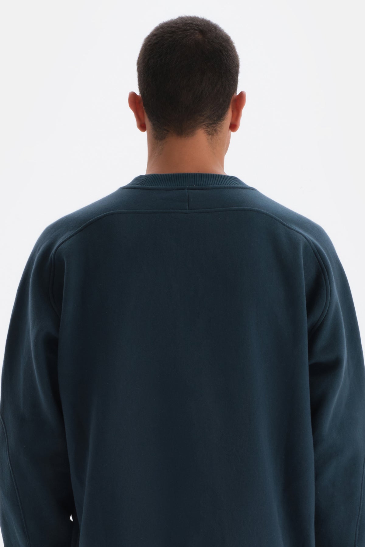 Petrol Blue STITCH DETAILED SWEATSHIRT