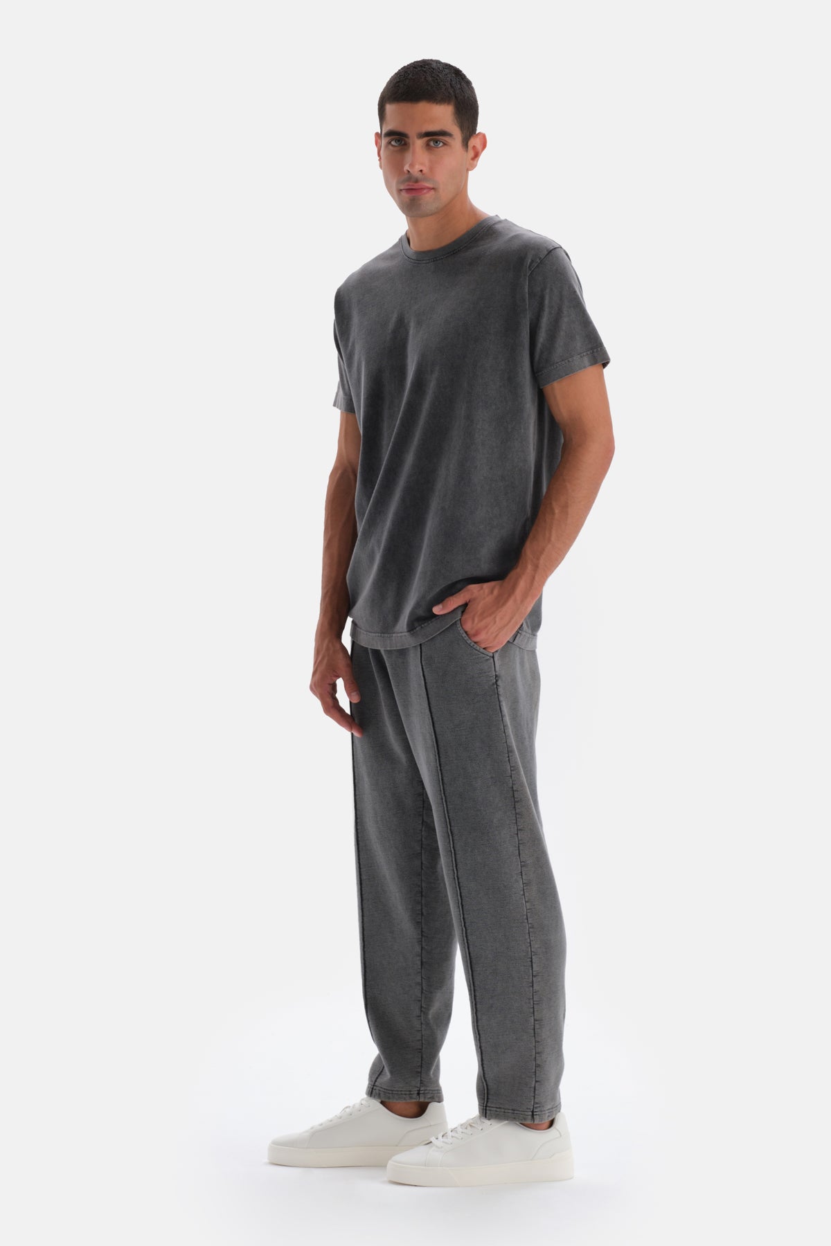 Smoke DOUBLE LEG RIBBED WASHED TRACKSUIT