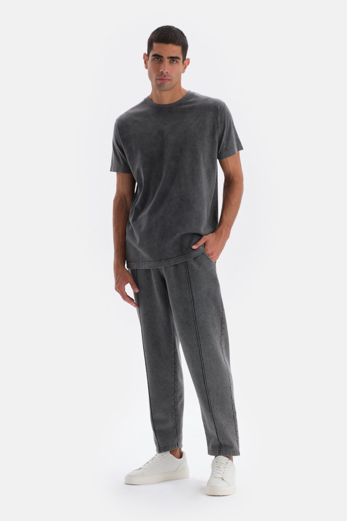 Smoke DOUBLE LEG RIBBED WASHED TRACKSUIT