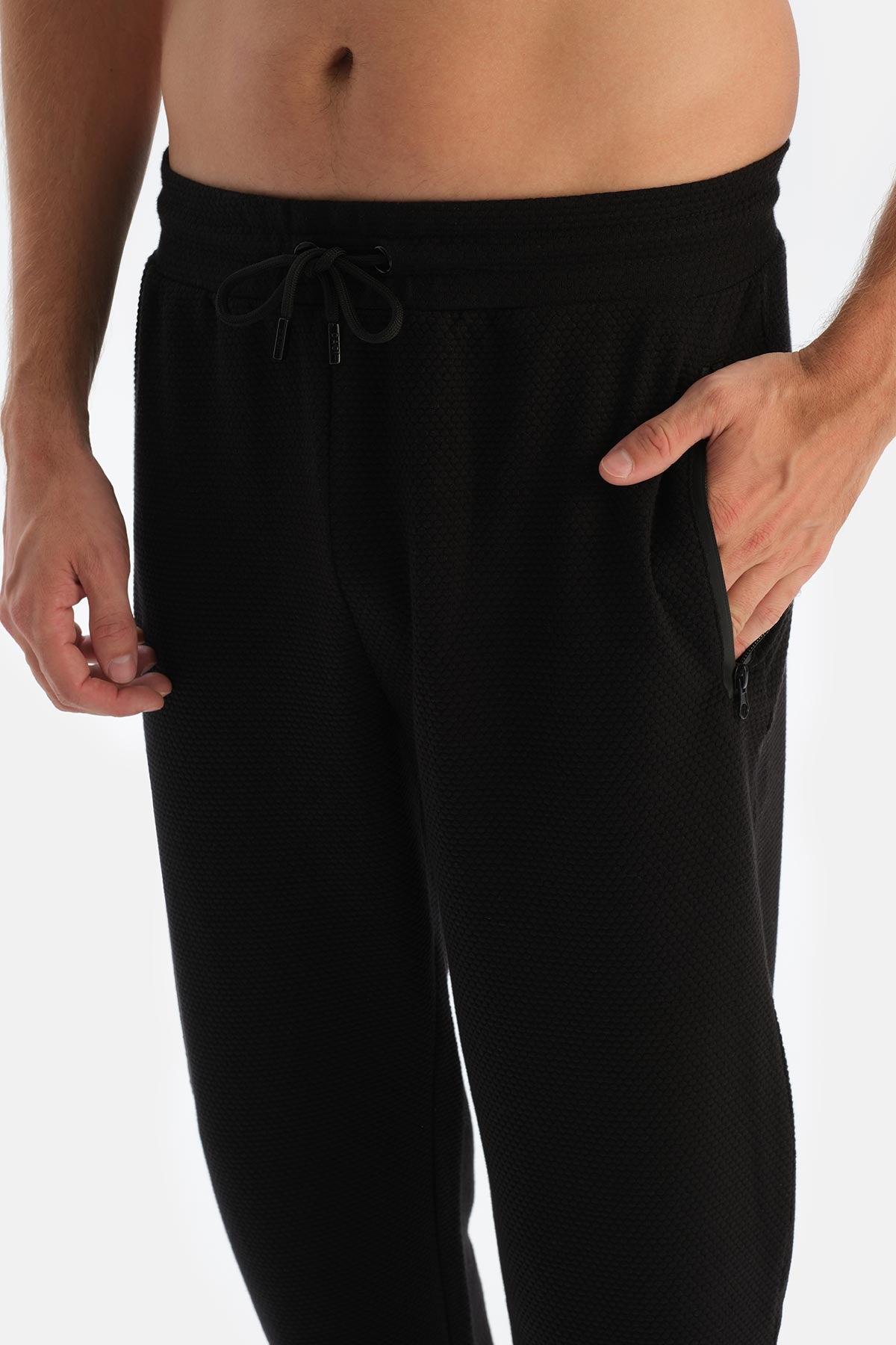 Siyah Düz Paça Eşofman Altı