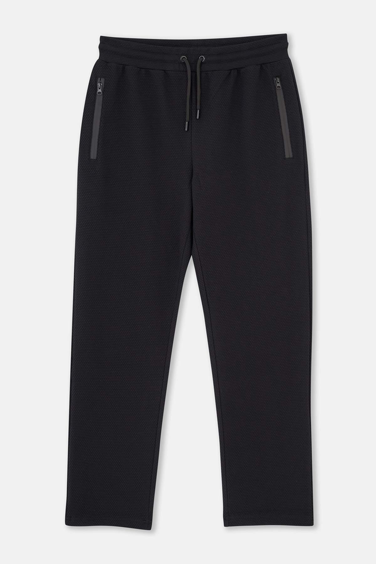 Siyah Düz Paça Eşofman Altı