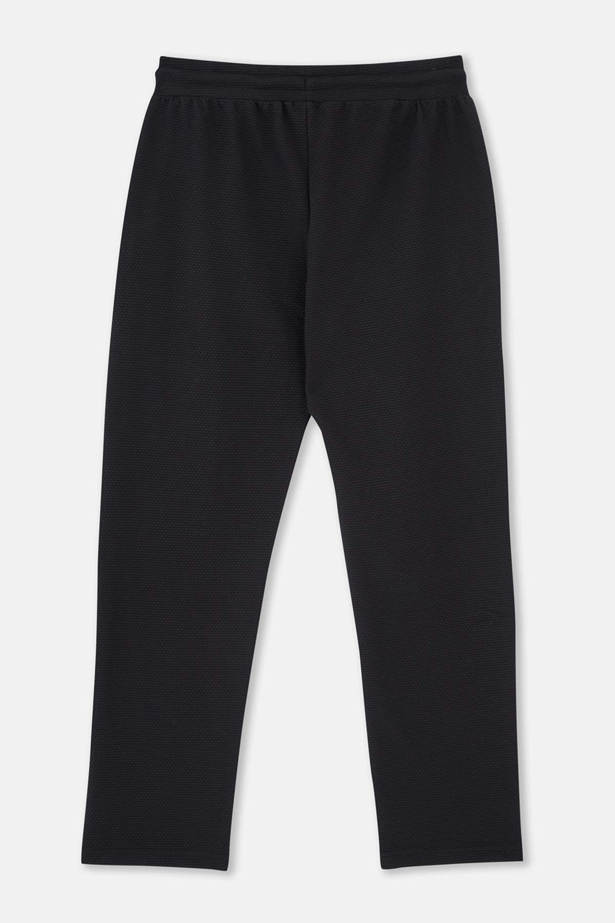 Siyah Düz Paça Eşofman Altı