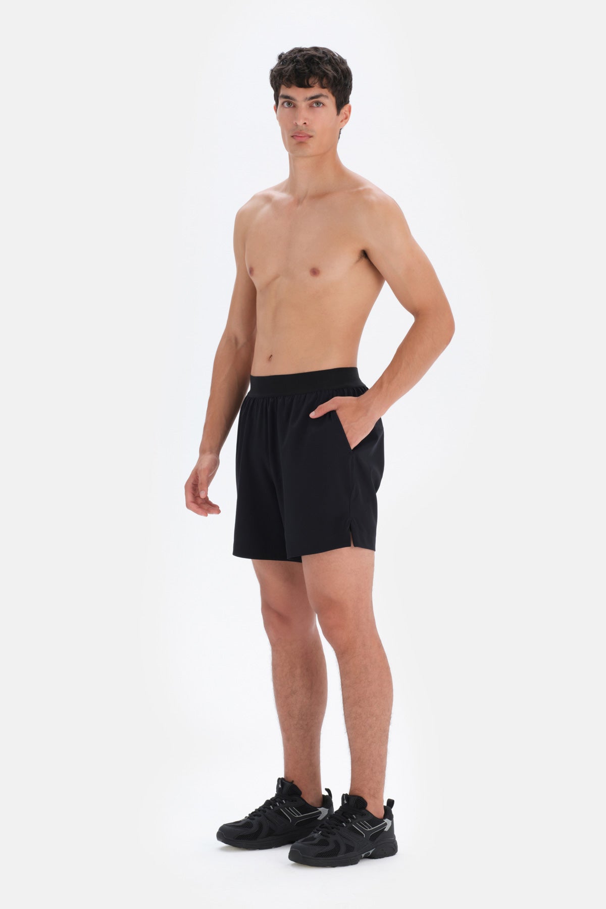 Siyah Dagi Active Taytlı Dokuma Şort