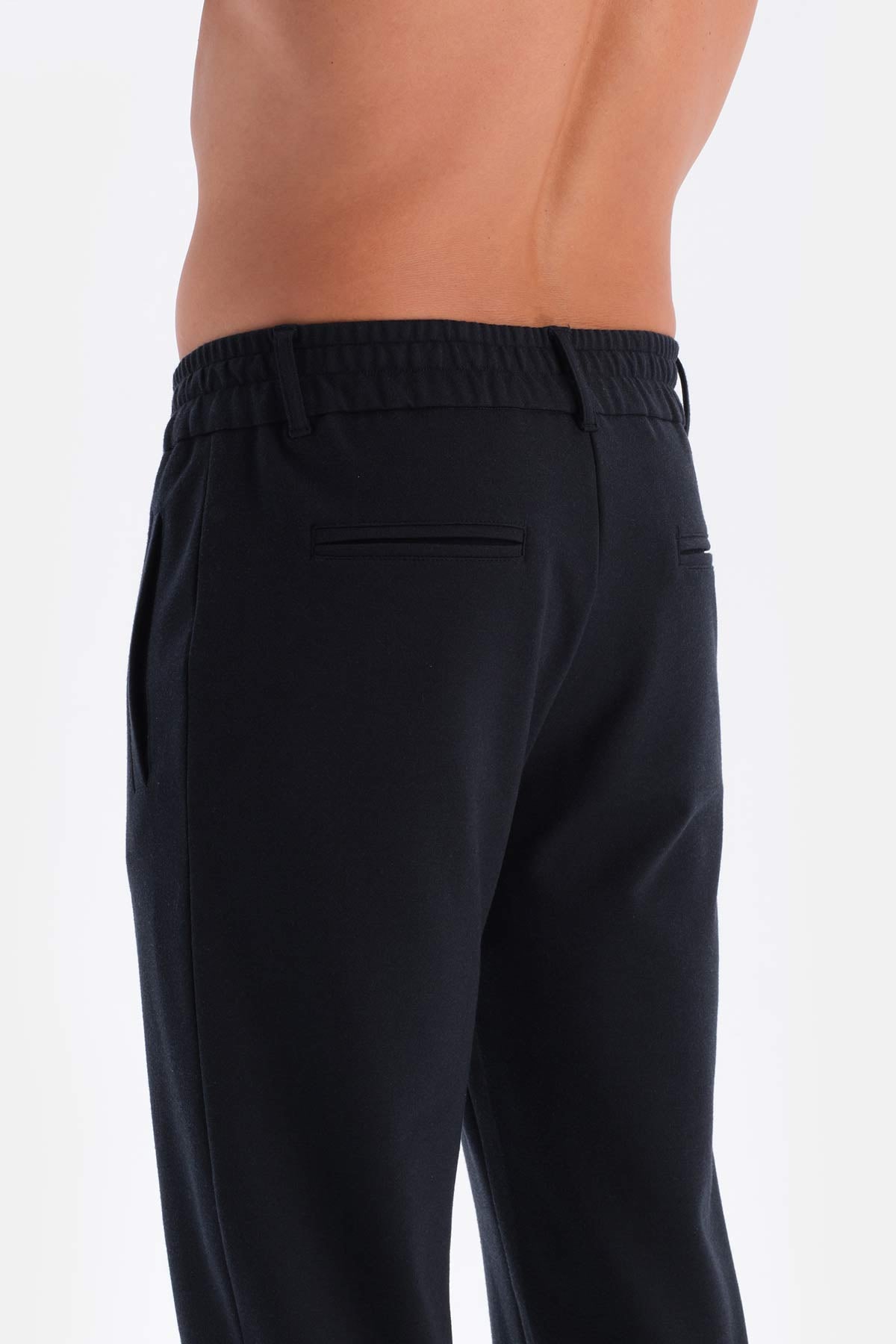 Lacivert Düğme Ve Pat Detaylı Pantolon