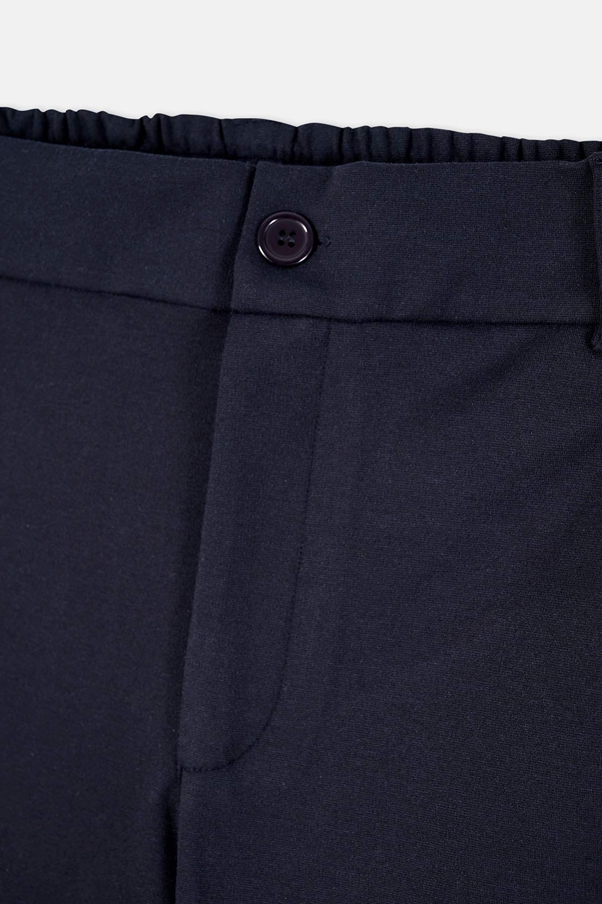 Lacivert Düğme Ve Pat Detaylı Pantolon