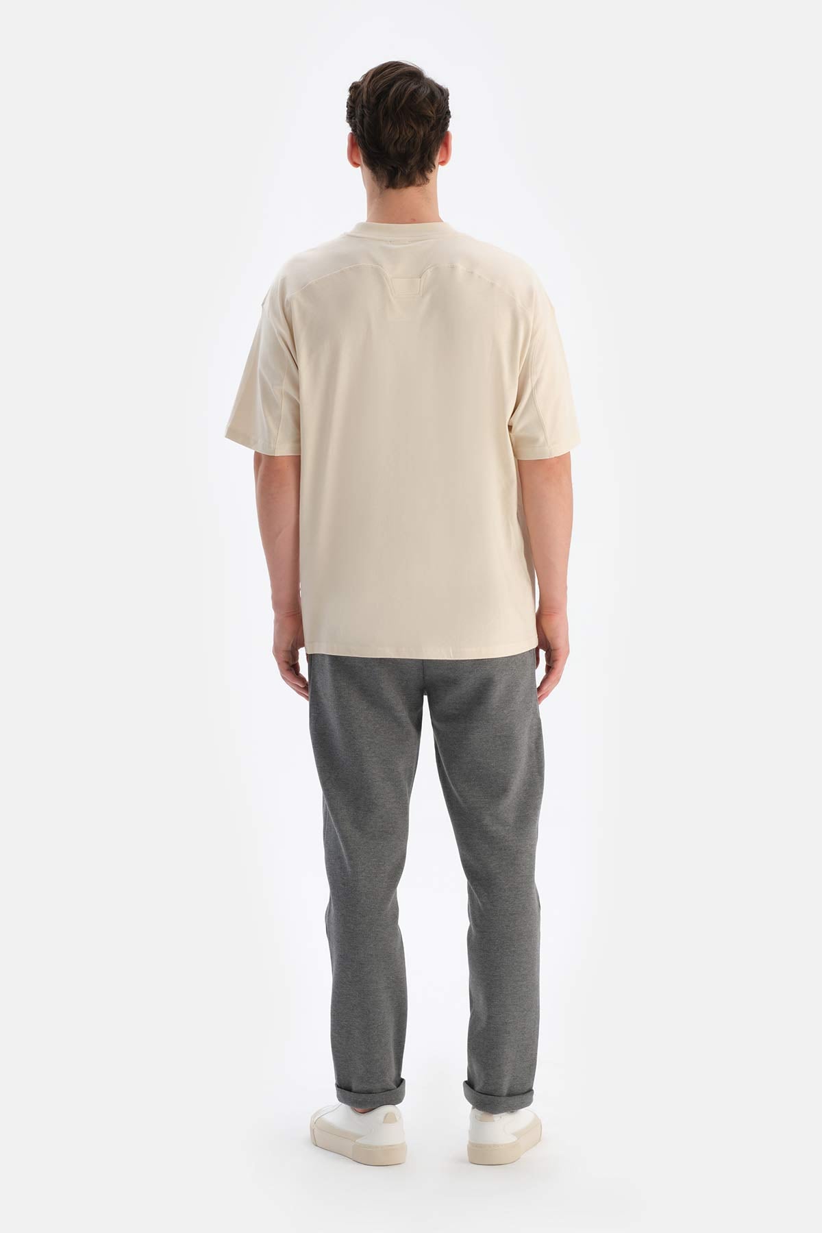 Antrasit Melanj Nervür Detaylı Eşofman Altı