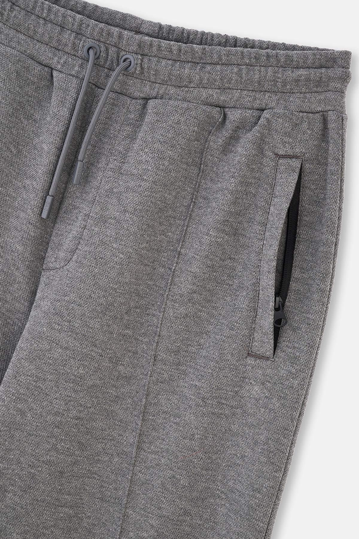 Antrasit Melanj Nervür Detaylı Eşofman Altı