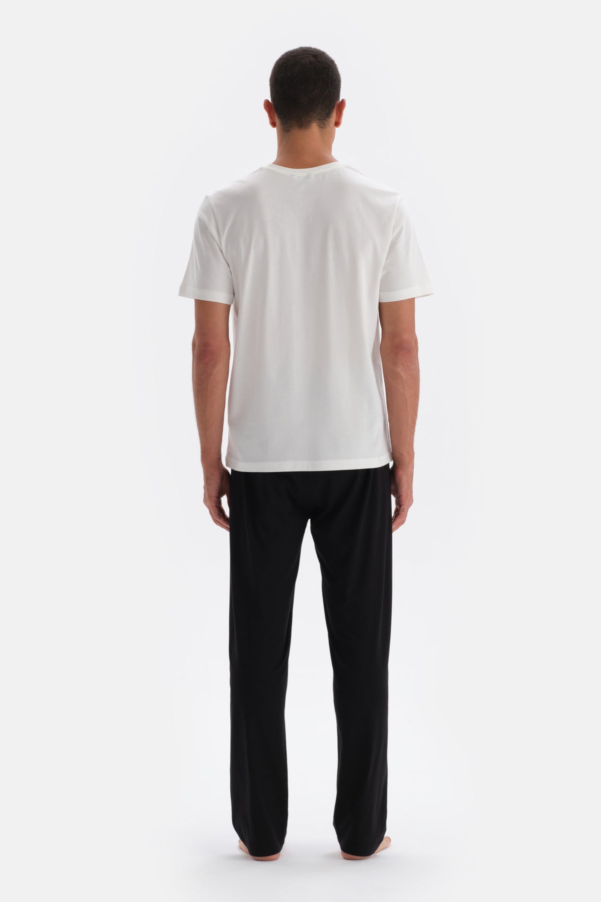Siyah Pamuk Modal Örme Pijama Altı