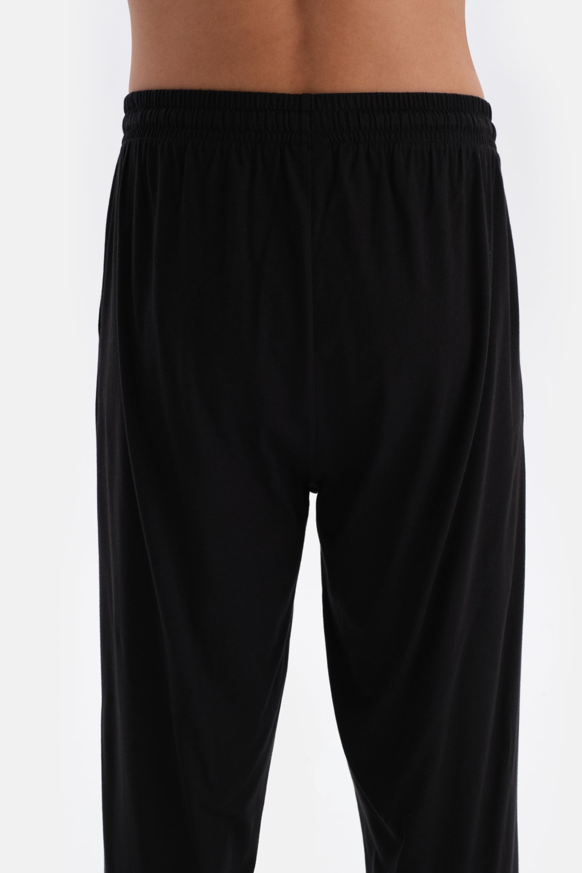 Siyah Pamuk Modal Örme Pijama Altı