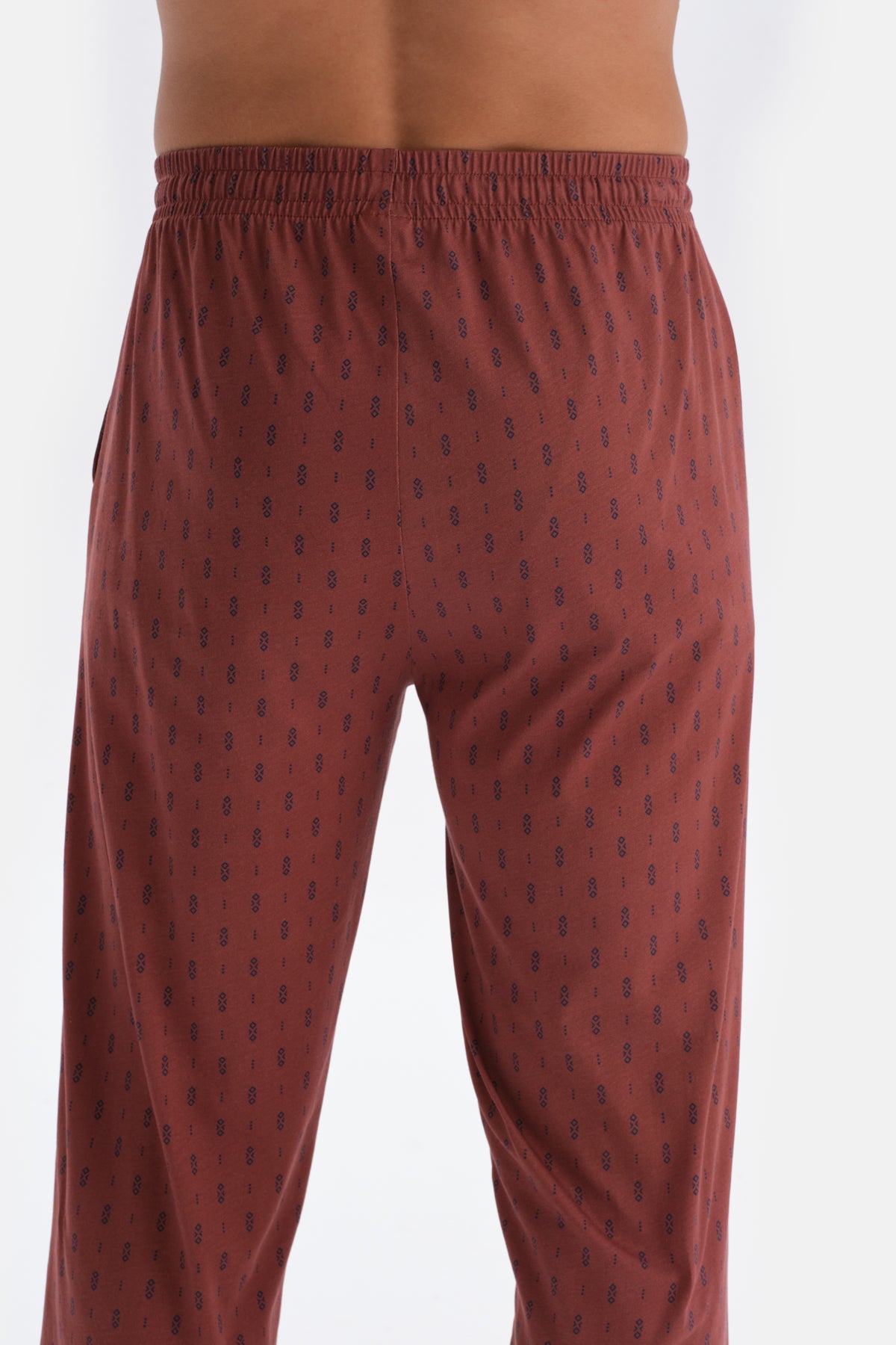 Ecru HALF-PLOT POCKET DETAILED KNITTED PAJAMAS SUIT