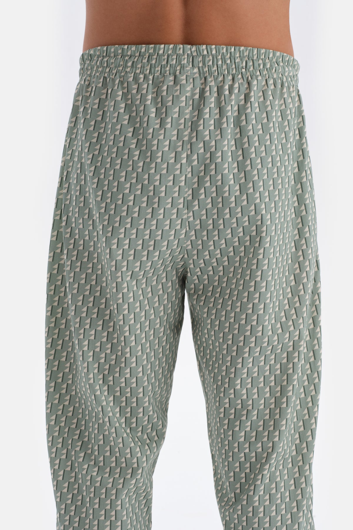 Mint Green LONG SLEEVE PRINT DETAILED PAJAMAS SUIT WITH HALF-PLOT