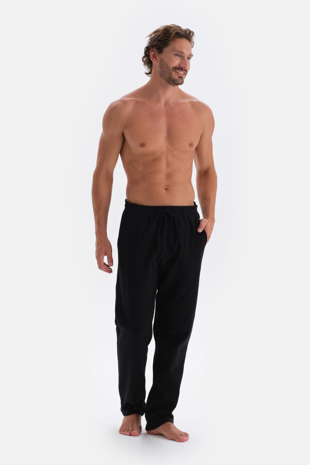 Bordo V Yaka Uzun Kollu Pamuklu Pijama Takımı