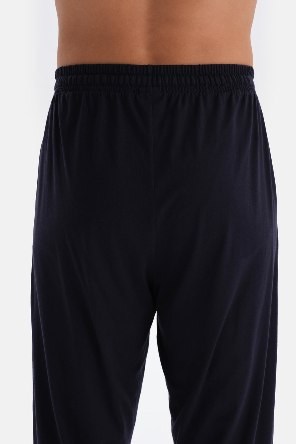 Navy JACQUARD T-SHIRT PANTS KNITTED PAJAMAS SUIT