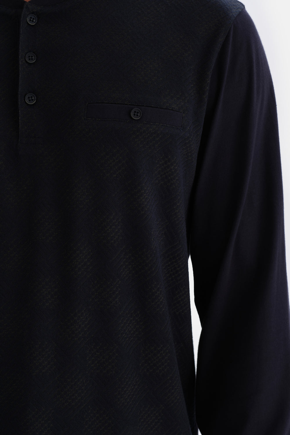 Navy JACQUARD T-SHIRT PANTS KNITTED PAJAMAS SUIT