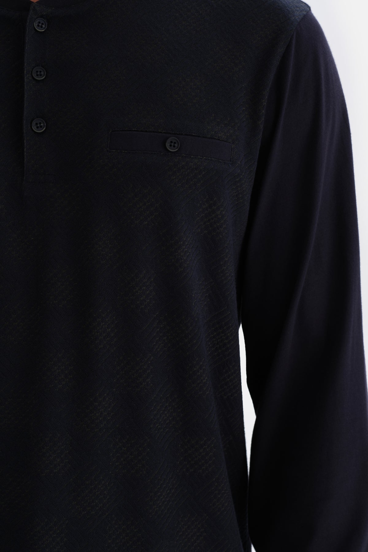 Navy JACQUARD T-SHIRT PANTS KNITTED PAJAMAS SUIT