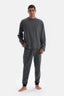 Smoke CREW-NECK LONG SLEEVE PRINT KNITTED PAJAMAS SUIT